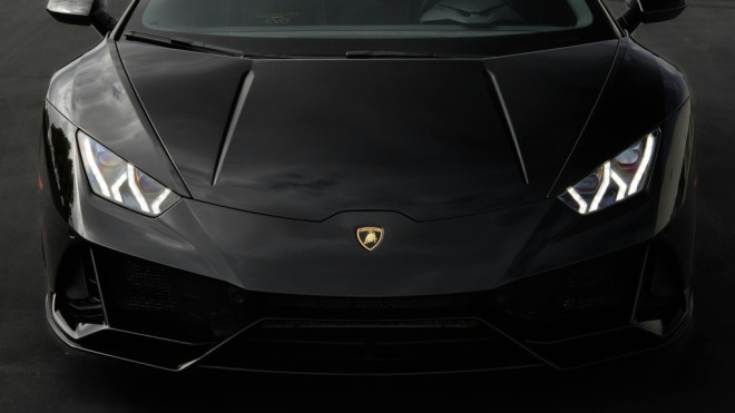A black Lamborghini appears in a stock image. (Auto Records / Pexels)